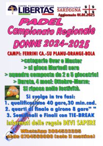 PADEL 2024 - 2025 CAMPIONATO REGIONALE INDIVIDUALE DONNE @ CAGLIARI