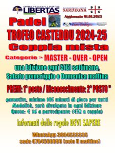 PADEL  TROFEO CASTEDDU 2024 -2025 @ CAGLIARI E INTERLAND