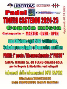 PADEL  TROFEO CASTEDDU 2024 -2025 @ CAGLIARI E INTERLAND