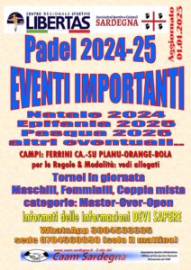 PADEL EVENTI 2024/2025 " EVENTI IMPORTANTI" LIBERTAS @ CAGLIARI