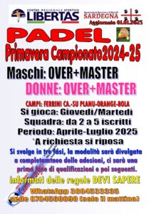 PADEL EVENTI 2024/2025 ”CAMPIONATO PRIMAVERA” @ CAGLIARI E INTERLAND